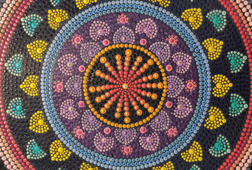 Circular beaded artwork